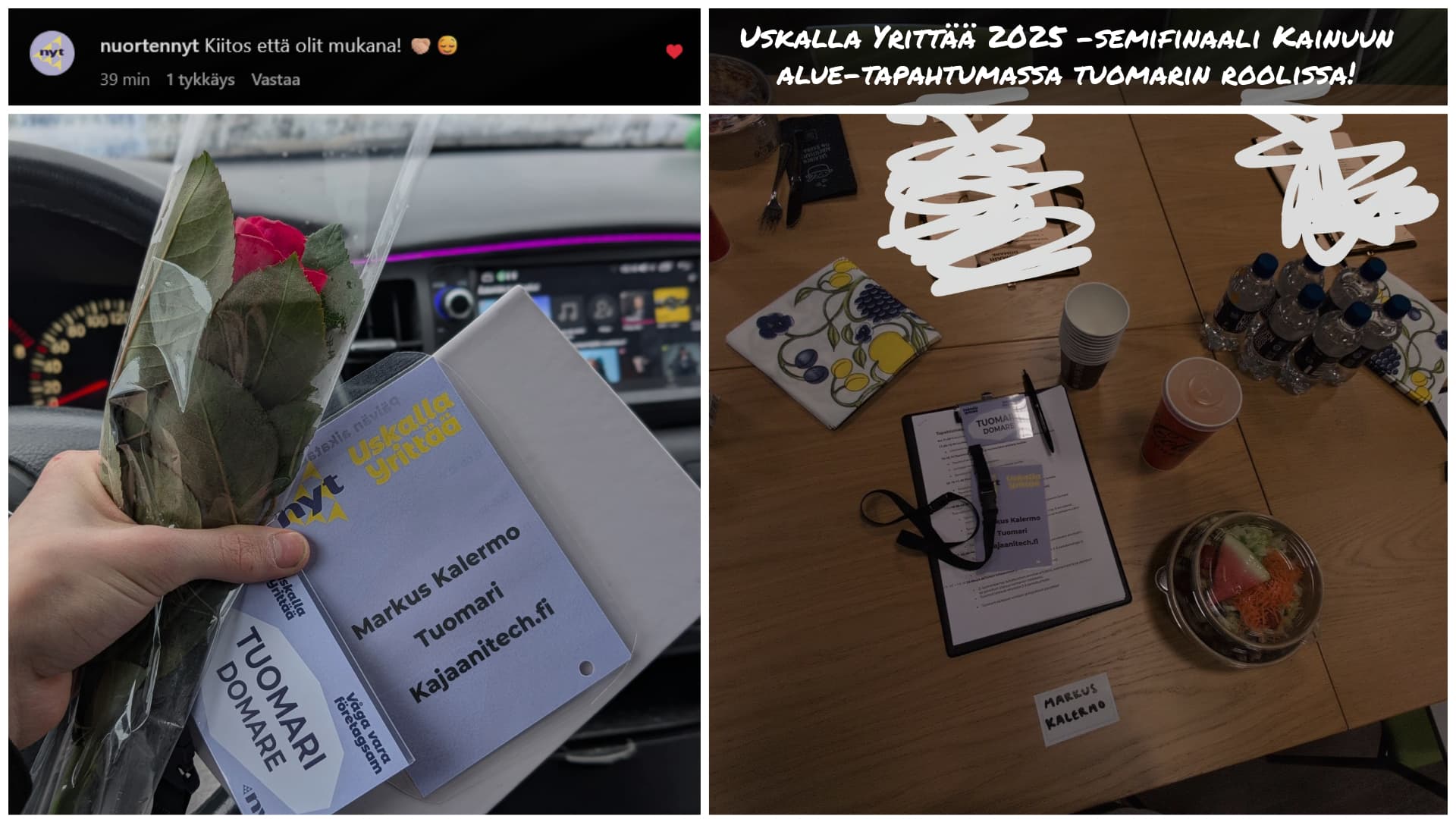 Markus Kalermo's Digital portfolio blog - Uskalla Yrittää 2025 -semifinaali Kajaanissa